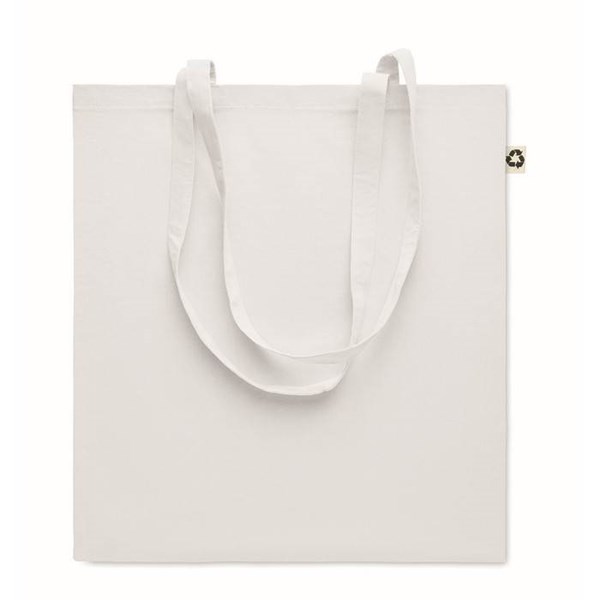 Obrázky: Biela nákupná taška z recykl. bavlny 140 g/m2, Obrázok 2