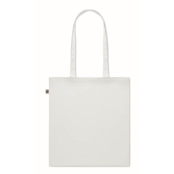 Obrázky: Biela nákupná taška z recykl. bavlny 140 g/m2, Obrázok 3