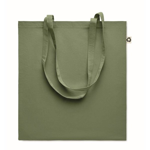Obrázky: Zelená nákupná taška z recykl. bavlny 140 g/m2, Obrázok 2