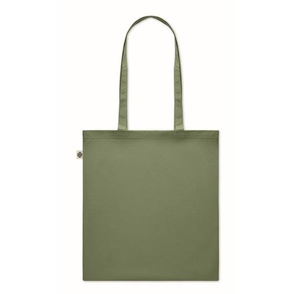 Obrázky: Zelená nákupná taška z recykl. bavlny 140 g/m2, Obrázok 3
