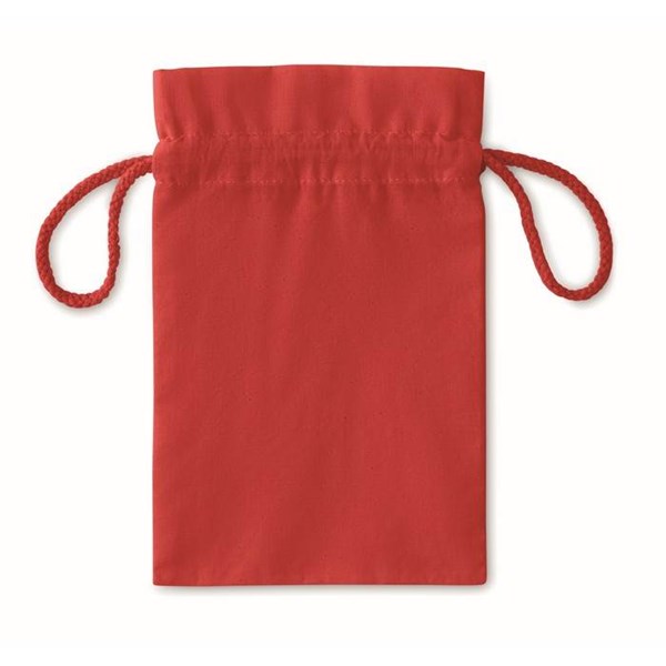 Obrázky: Malý červený bavlnený váčok so šnúrkou 14x22 cm, Obrázok 3