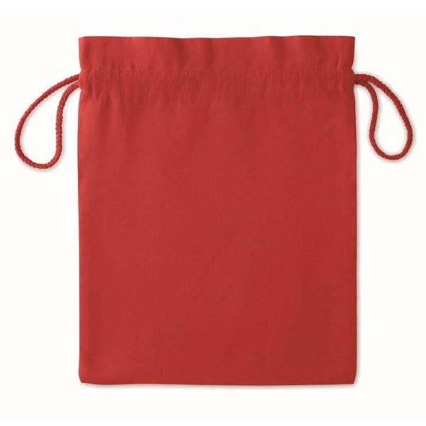 Obrázky: Stredný červený bavlený váčok,šnúrka 25x32cm, Obrázok 2