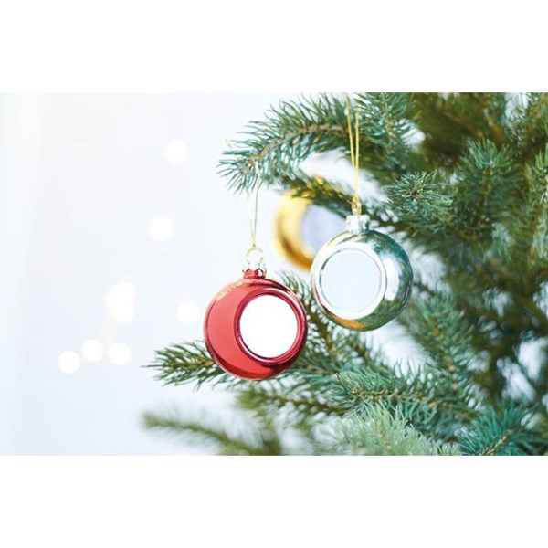 Obrázky: Sublimačná vianočná guľa, červená, Obrázok 3