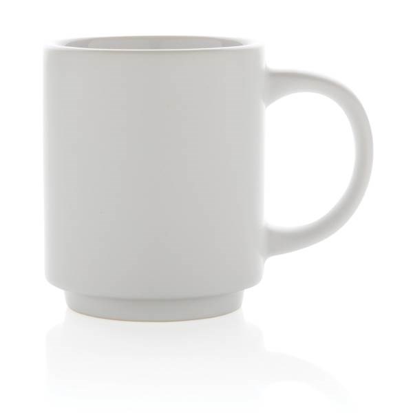 Obrázky: Stohovateľný keramický hrnček 180 ml biely, Obrázok 2