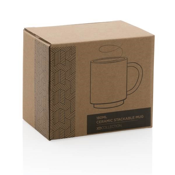 Obrázky: Stohovateľný keramický hrnček 180 ml biely, Obrázok 9