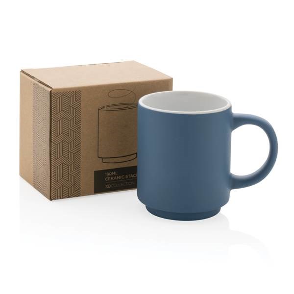 Obrázky: Stohovateľný keramický hrnček 180 ml modrý, Obrázok 8