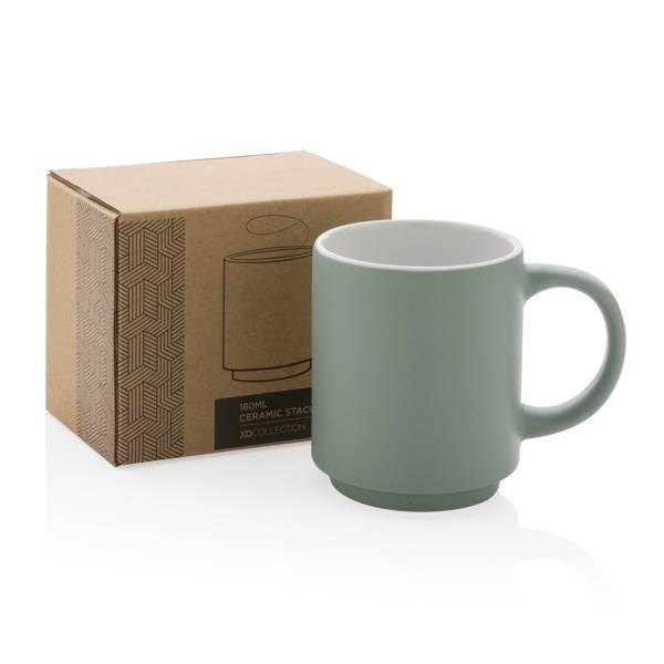 Obrázky: Stohovateľný keramický hrnček 180 ml zelený, Obrázok 8