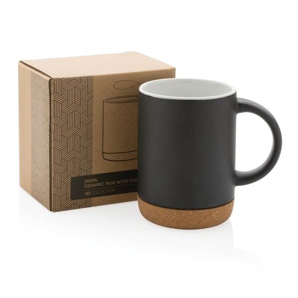 Obrázky: Keramický hrnček ,korkový podstavec 280 ml čierny, Obrázok 8