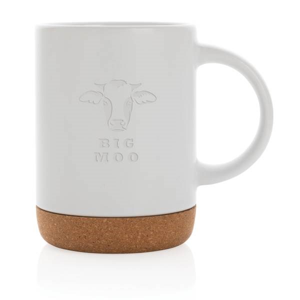 Obrázky: Keramický hrnček ,korkový podstavec 280 ml biely, Obrázok 5
