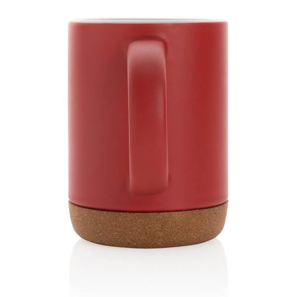 Obrázky: Keramický hrnček ,korkový podstavec 280ml červený, Obrázok 3