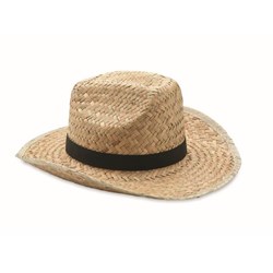 Obrázky: Prírodný slamený klobúk s čiernou PE stuhou