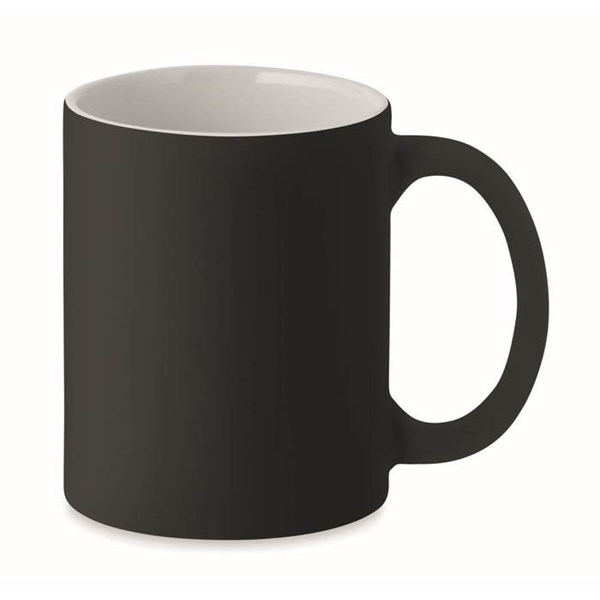 Obrázky: Čierno-biely matný keramický hrnček 300 ml