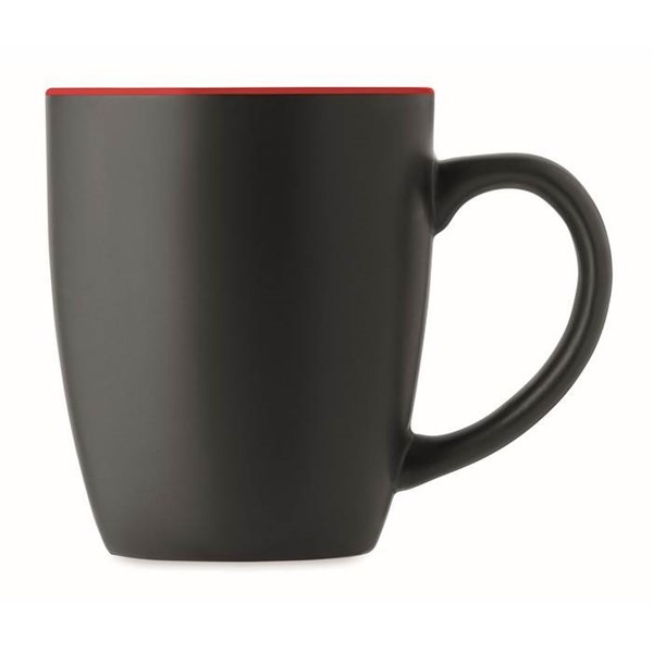 Obrázky: Čierno-červený matný keramický hrnček 290 ml, Obrázok 2