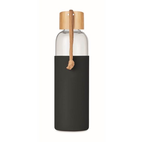 Obrázky: Sklenená fľaša 0,5l s pútkom, čierna, Obrázok 4
