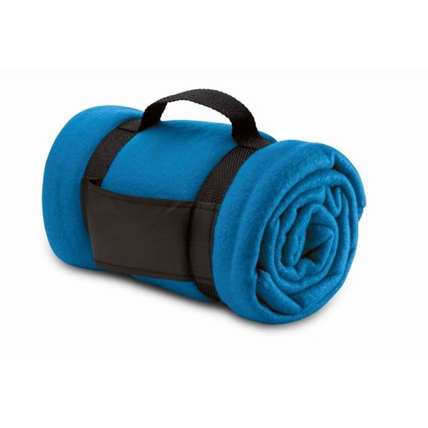 Obrázky: Kráľovsky modrá flísová deka s popruhami, Obrázok 2
