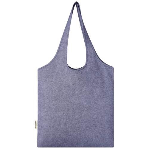 Obrázky: Nákupná taška z rec. bavlny 150 g, modrá, Obrázok 2