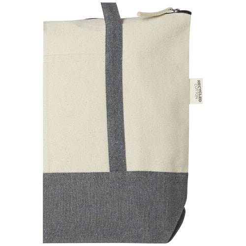 Obrázky: Dvojfarebná nákupná taška,zips, rec. bavlna 320 g, Obrázok 4
