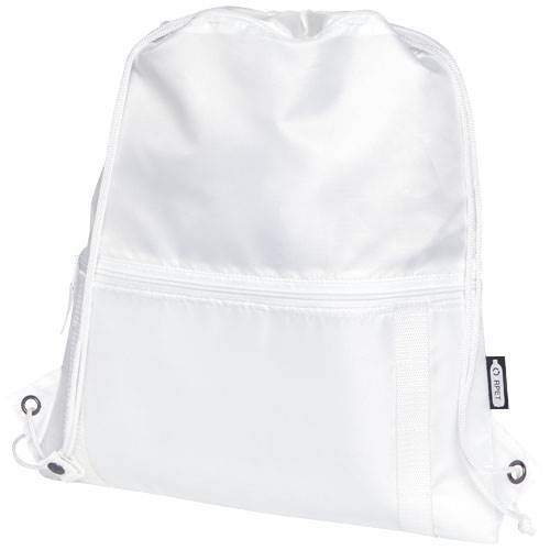 Obrázky: Recyklovaný biely skladací ruksak, predné vrecko, Obrázok 1
