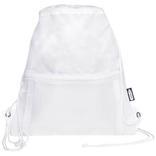 Obrázky: Recyklovaný biely skladací ruksak, predné vrecko, Obrázok 9