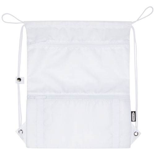 Obrázky: Recyklovaný biely skladací ruksak, predné vrecko, Obrázok 10
