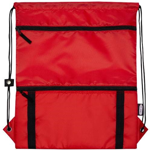 Obrázky: Recyklovaný červený skladací ruksak, predné vrecko, Obrázok 10