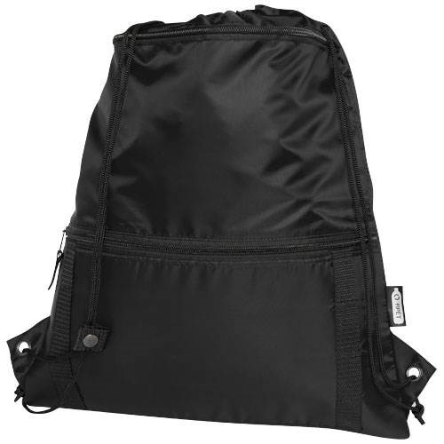 Obrázky: Recyklovaný čierny skladací ruksak, predné vrecko, Obrázok 1