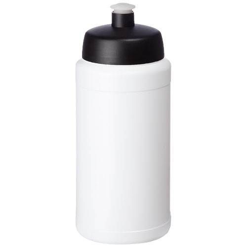 Obrázky: Športová fľaša 500 ml, biela, čierne viečko