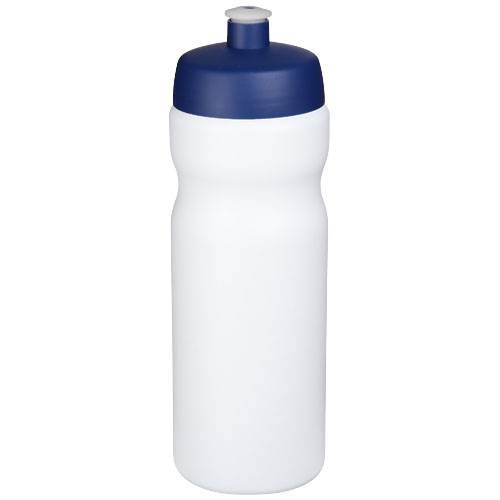 Obrázky: Športová fľaša 650 ml, biela, modré viečko, Obrázok 1