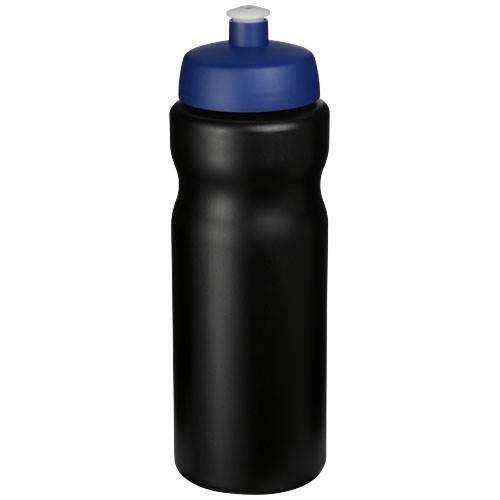 Obrázky: Športová fľaša 650 ml, čierna, modré viečko, Obrázok 1