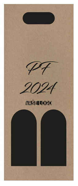 Obrázky: Krabica PF 2024 na 2 fľaše vína, prírodná, laser