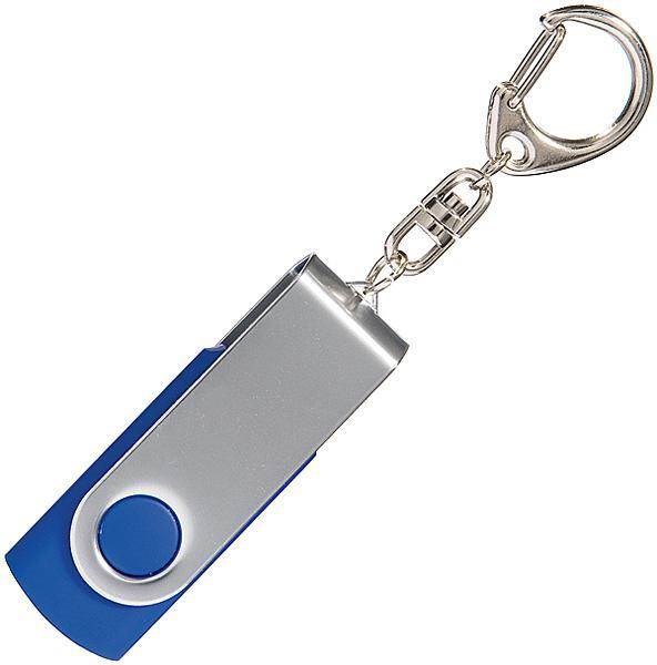 Obrázky: Twister strieborno-modrý USB flash disk,prívesok 32GB, Obrázok 2