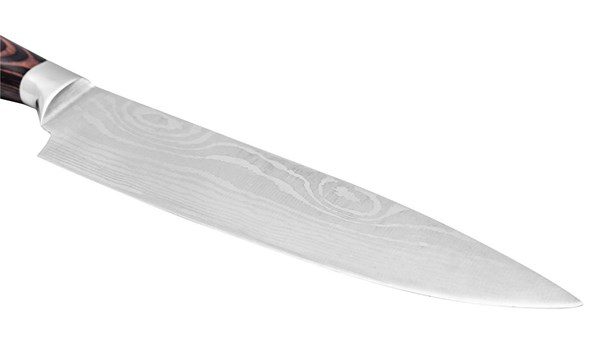 Obrázky: Kuchársky nôž s dekorom damaškovej ocele po oboch stranách čepele v darčkovej krabičke, Obrázok 5