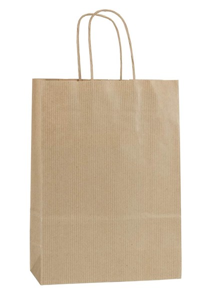 Obrázky: Papierová taška,18x8x25cm,skrútená šnúrka,prírodná