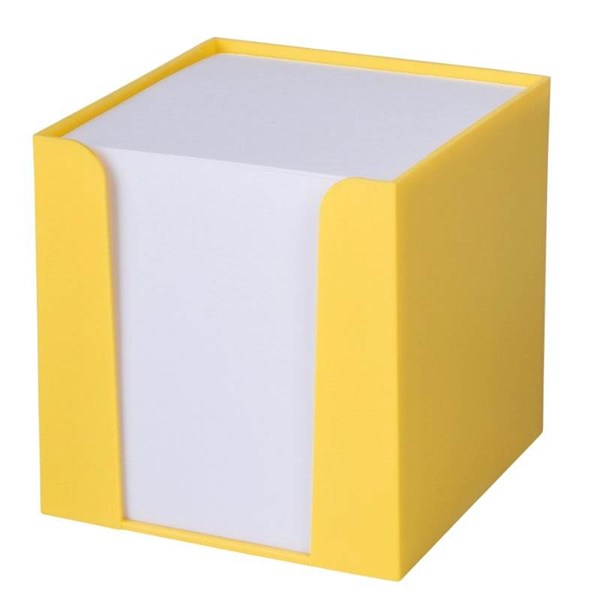 Obrázky: Žltý plastový zásobník s lístkami na poznámky
