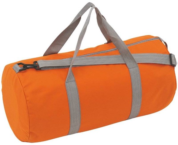 Obrázky: Oranžová jednoduchá šport. taška, šedé popruhy, Obrázok 1
