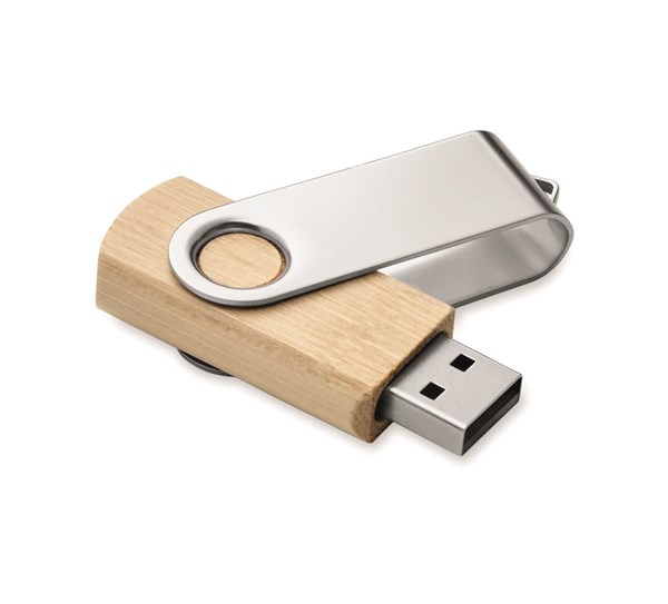 Obrázky: USB flash disk 16 GB s bambusovým telom a hliníkom