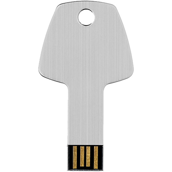 Obrázky: Strieb. hliníkový USB flash disk 2GB, tvar kľúča, Obrázok 2