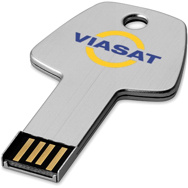 Obrázky: Strieb. hliníkový USB flash disk 2GB, tvar kľúča, Obrázok 3