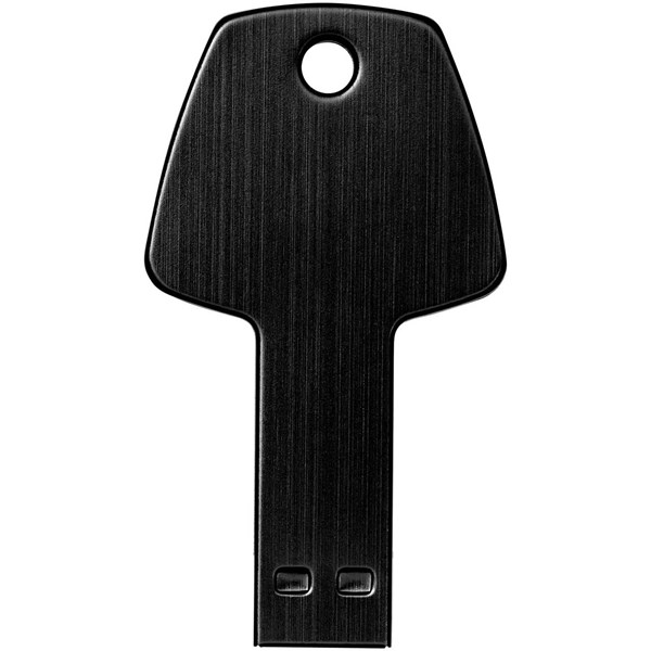 Obrázky: Čierny hliníkový USB flash disk 1GB, tvar kľúča