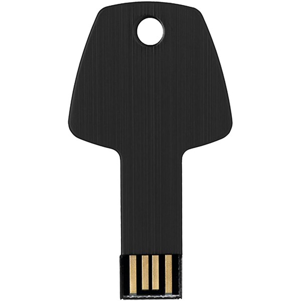 Obrázky: Čierny hliníkový USB flash disk 32GB, tvar kľúča, Obrázok 2