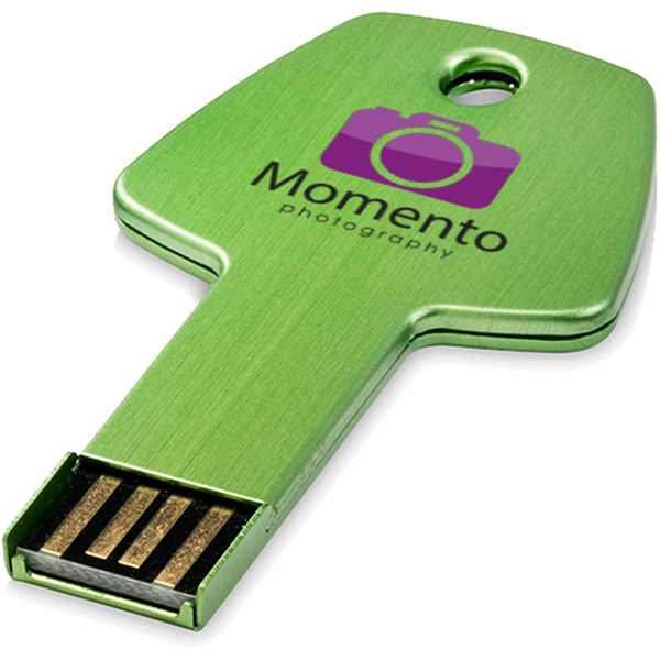 Obrázky: Zelený hliníkový USB flash disk 4GB, tvar kľúča, Obrázok 4