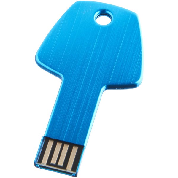 Obrázky: Sv. modrý hliník. USB flash disk 32GB, tvar kľúča