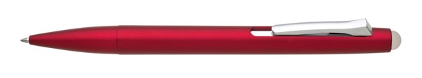 Obrázky: Plast. gumovacie guličkové pero GUM, červené, Obrázok 1