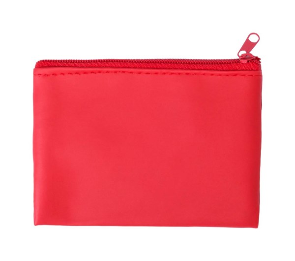Obrázky: Červená peňaženka z PU, zips a krúžok na kľúče
