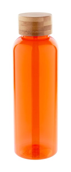 Obrázky: Oranžová fľaša na vodu 500ml,bambus.viečko