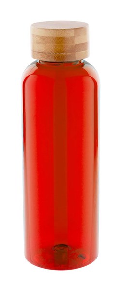 Obrázky: Červená fľaša na vodu 500ml,bambus.viečko, Obrázok 1