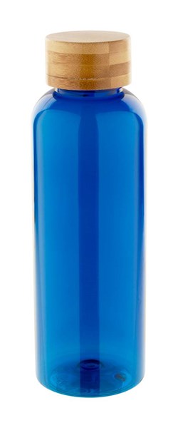 Obrázky: Modrá fľaša na vodu 500ml,bambus.viečko, Obrázok 1