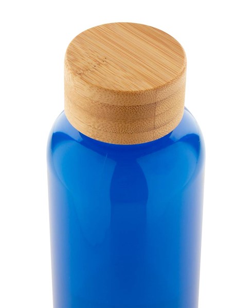 Obrázky: Modrá fľaša na vodu 500ml,bambus.viečko, Obrázok 4