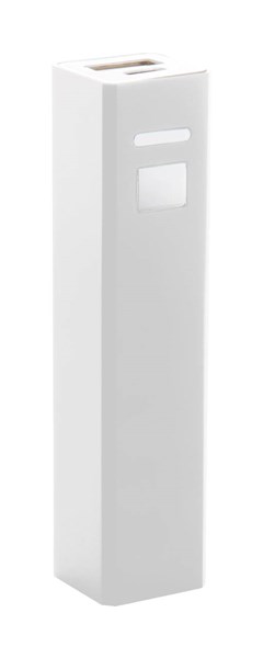 Obrázky: Biela hliníková USB power banka 2200 mAh