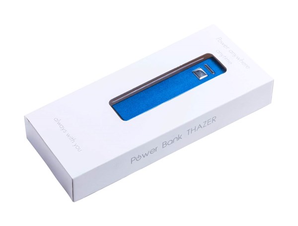 Obrázky: Modrá hliníková USB power banka 2200 mAh, Obrázok 2